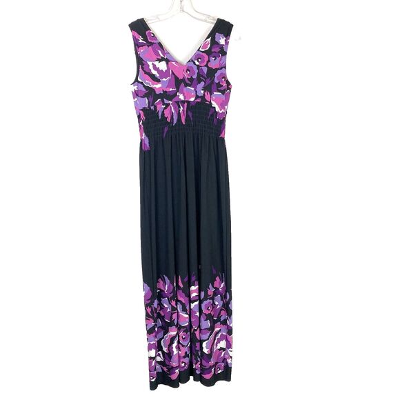 Vintage Jessica Howard Maxi Tank Dress Size 6 Stretch Empire Smocked Waist - Picture 4 of 6